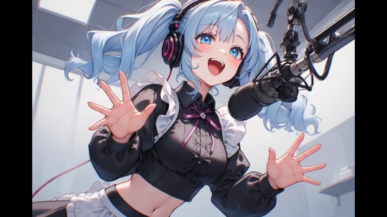 ラジオの収録中