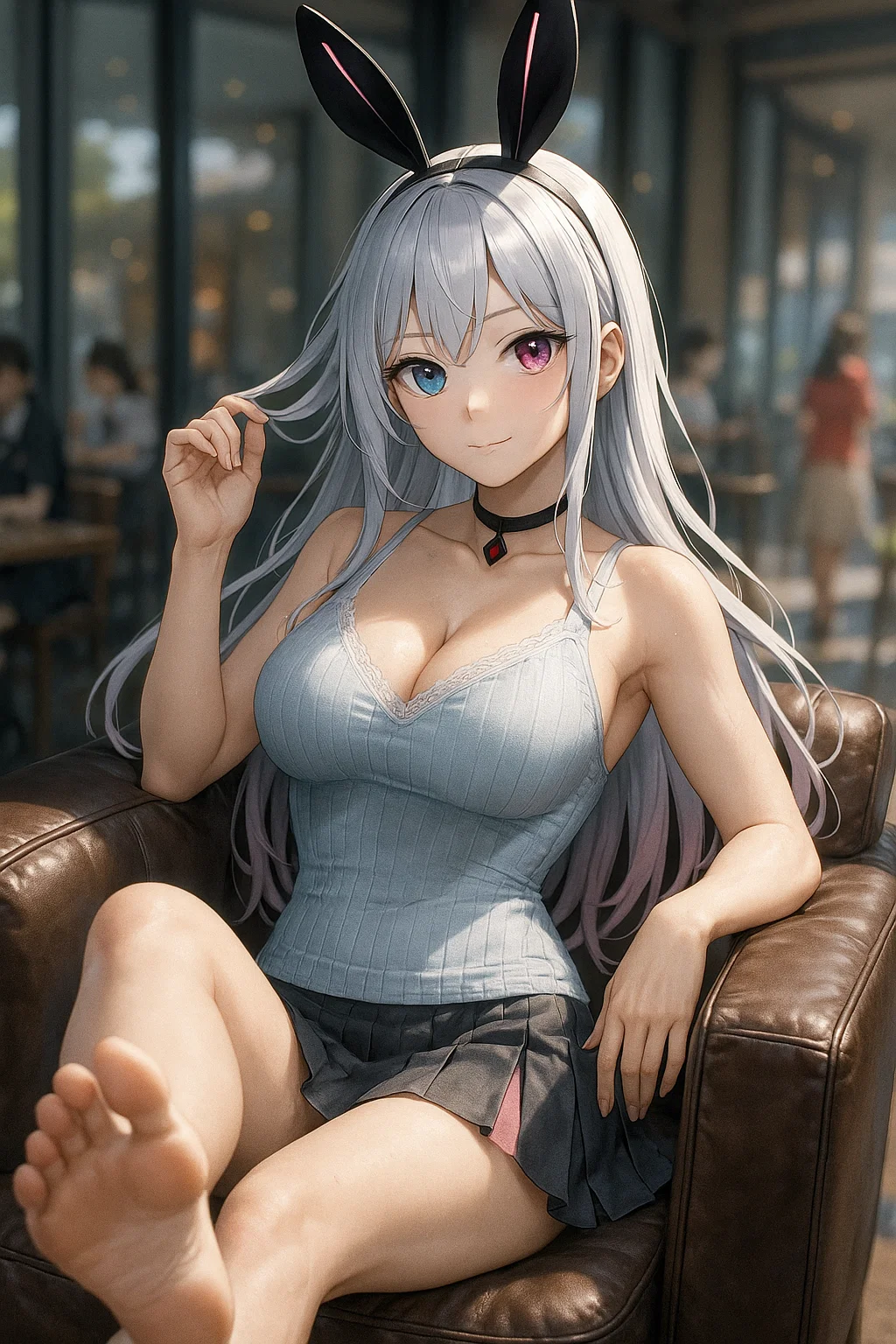 【#AIイラスト】お疲れ様！はい足だよ、どうぞ！！【脚フェチ特集】