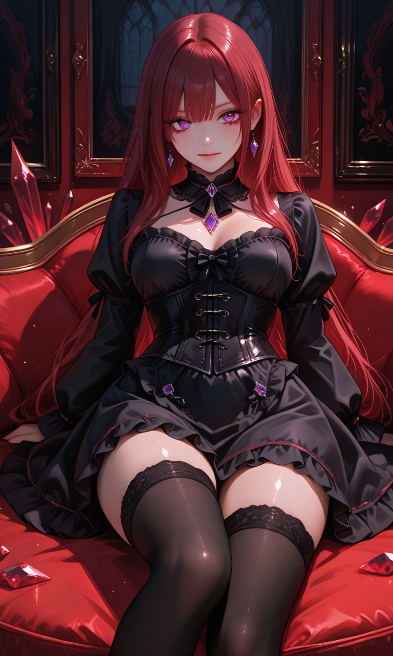 【#AIイラスト】赤の部屋の女王【ビクスバイト】